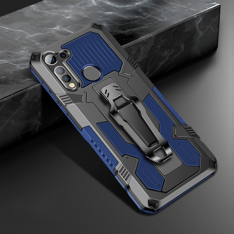 

For Motorola Moto E6s (2020) Machine Armor Warrior Shockproof PC + TPU Protective Case(Blue)