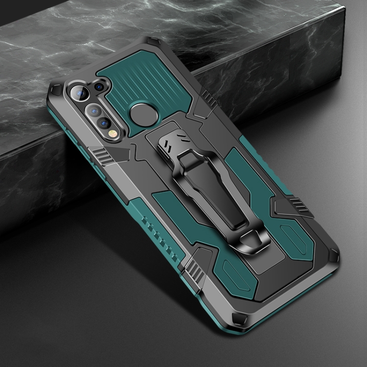 

For Motorola Moto G8 Power Lite Machine Armor Warrior Shockproof PC + TPU Protective Case(Army Green)