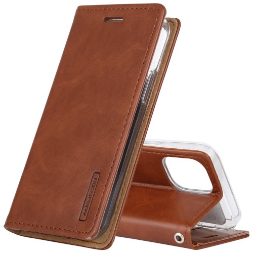 

GOOSPERY BLUE MOON FLIP Crazy Horse Texture Horizontal Flip Leather Case with Holder & Card Slots & Wallet For iPhone 12 Pro Max(Brown)