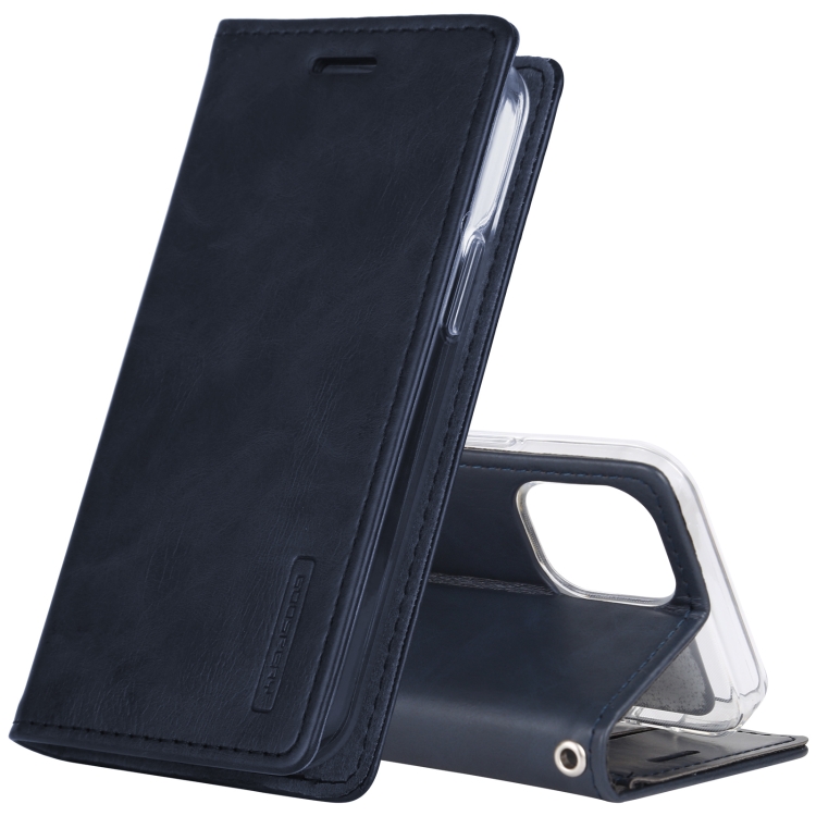

GOOSPERY BLUE MOON FLIP Crazy Horse Texture Horizontal Flip Leather Case with Holder & Card Slots & Wallet For iPhone 12 Pro Max(Navy Blue)