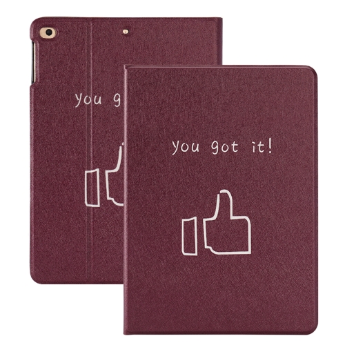 

For iPad 10.2 / 10.2 (2020) Thumbs Pattern Horizontal Flip Leather Case with Holder & Sleep / Wake-up Function(Wine Red)