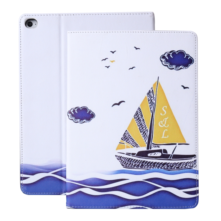 

For iPad 10.2 / 10.2 (2020) Cross Texture Horizontal Flip PU Leather Case with Holder & Sleep / Wake-up Function(Sail)