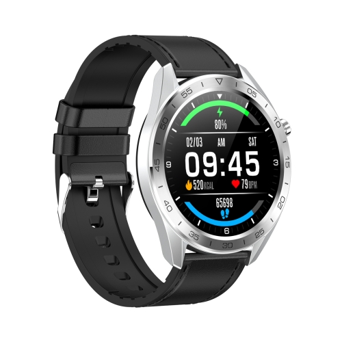 

WB02 1.3 inch TFT Screen IP68 Waterproof Smart Watch, Support Sleep Monitor / Heart Rate Monitor / Blood Pressure Monitoring, Style:Silver Bezel(Black Leather Strap)