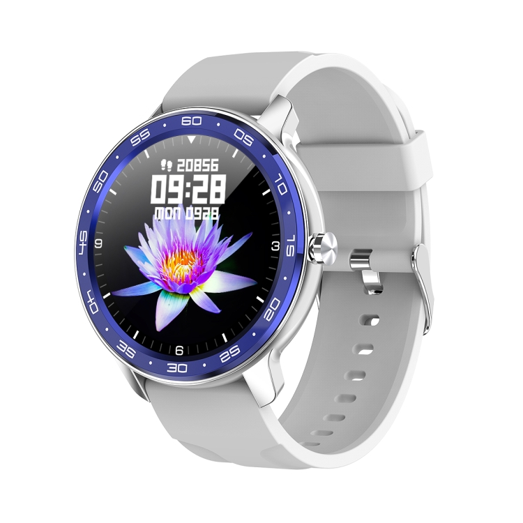 

WB03 1.3 inch TFT Screen IP68 Waterproof Smart Watch, Support Sleep Monitor / Heart Rate Monitor / Blood Pressure Monitor, Style: Blue Bezel(White Silicone Strap)