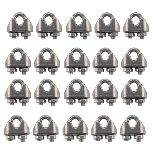 

20 PCS M4 Stainless Steel 304 Wire Rope Cable Clip Clamp