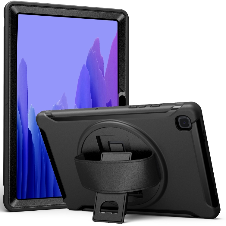 

For Samsung Galaxy Tab A7 10.4 (2020) 360 Degree Rotation PC + TPU Protective Case with Holder & Hand Strap(Black)