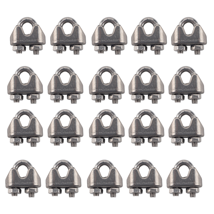 

20 PCS M10 Stainless Steel 304 Wire Rope Cable Clip Clamp