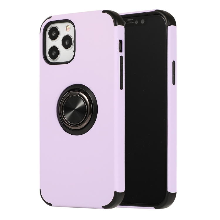 

Cool Series Shockproof TPU + PC Protective Case with Invisible Ring Holder For iPhone 12 Pro Max(Purple and Black)