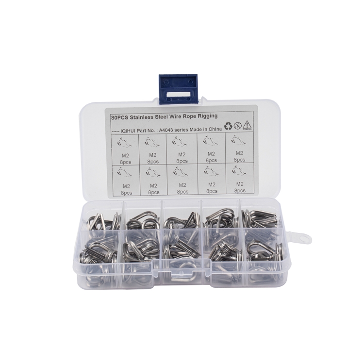 

80 PCS M2 304 Stainless Steel Cable Rope Thimble Triangle Ring