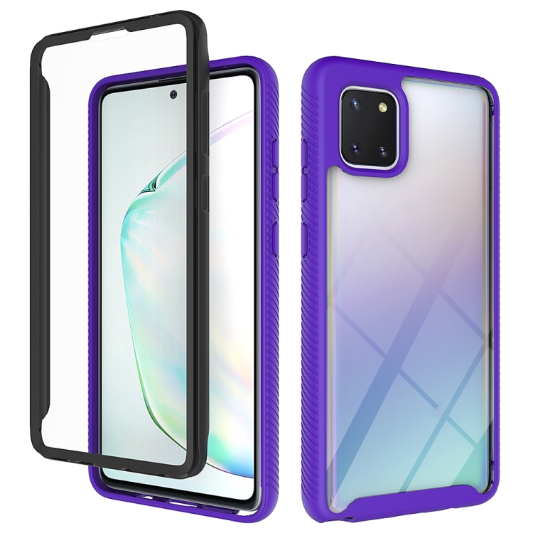 

For Samsung Galaxy Note 10 Lite Starry Sky Solid Color Series Shockproof PC + TPU Protective Case(Purple)