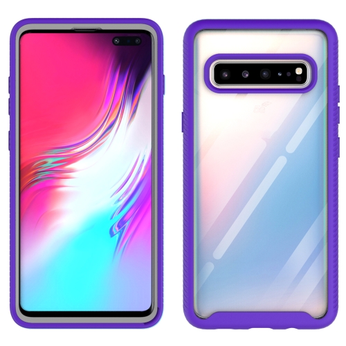 

For Samsung Galaxy S10 5G Starry Sky Solid Color Series Shockproof PC + TPU Protective Case(Purple)