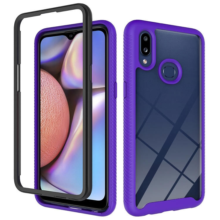 

For Samsung Galaxy A10s Starry Sky Solid Color Series Shockproof PC + TPU Protective Case(Purple)