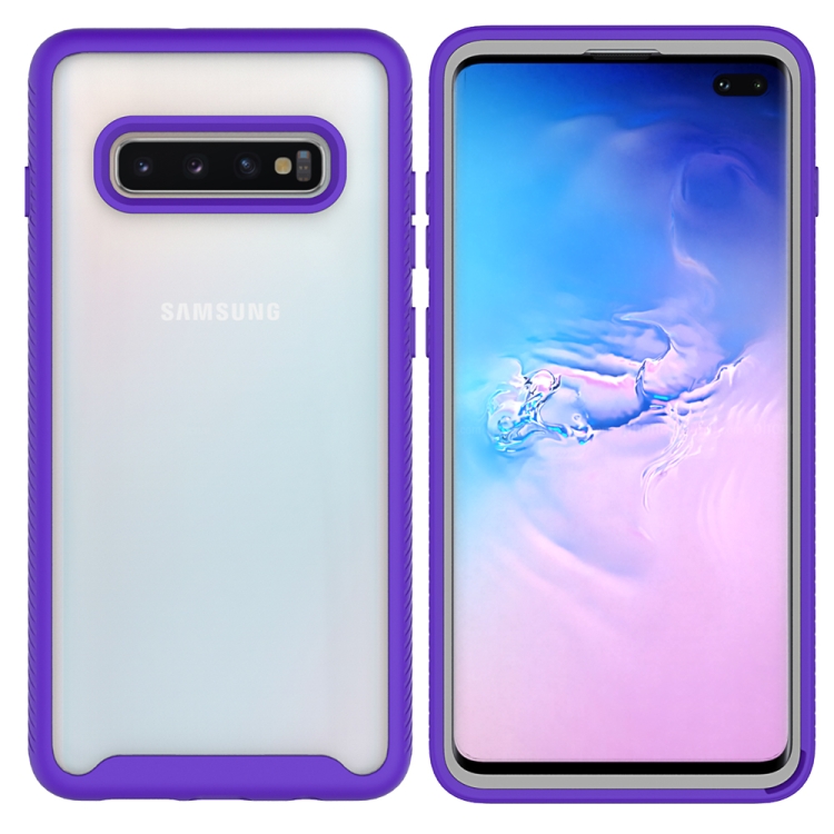 

For Samsung Galaxy S10 Plus Starry Sky Solid Color Series Shockproof PC + TPU Protective Case(Purple)