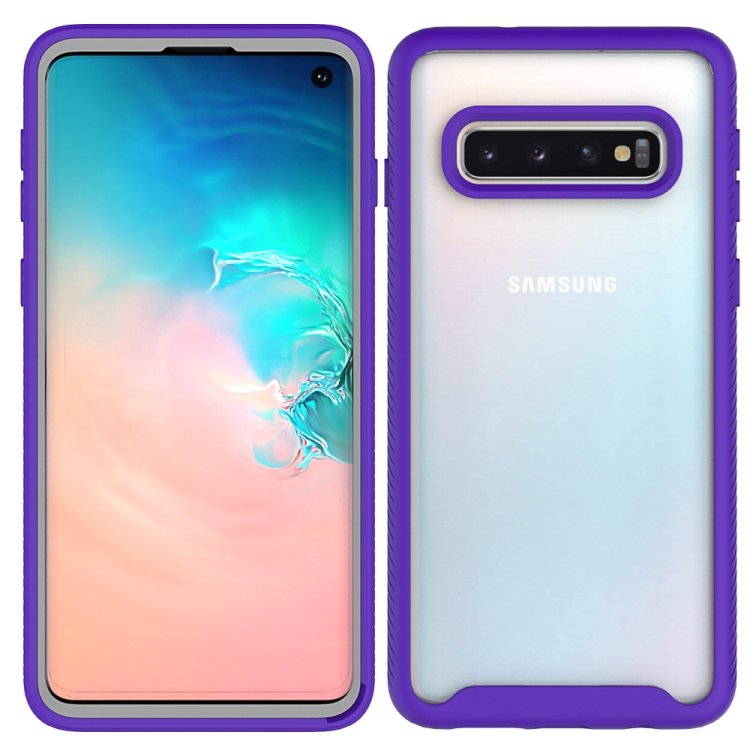 

For Samsung Galaxy S10 Starry Sky Solid Color Series Shockproof PC + TPU Protective Case(Purple)