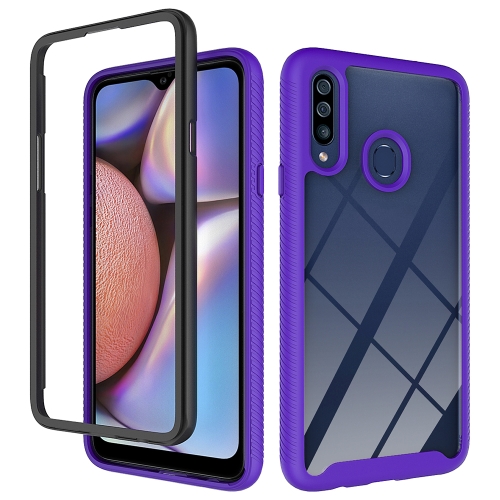 

For Samsung Galaxy A20s Starry Sky Solid Color Series Shockproof PC + TPU Protective Case(Purple)