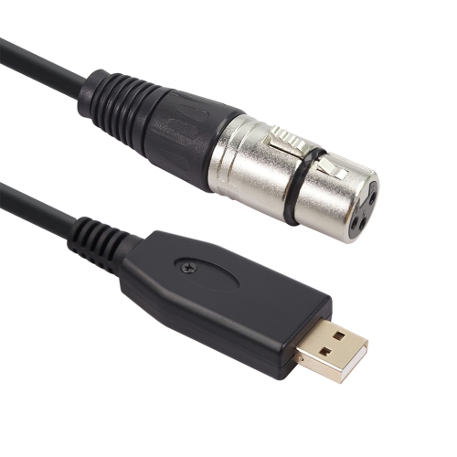 

US18 USB to XLR Female Microphone Recording Cable, Cable Length:3m(Black)