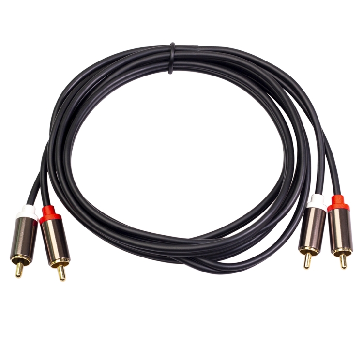 

3660B 2 x RCA to 2 x RCA Gold-plated Audio Cable, Cable Length:1m(Black)