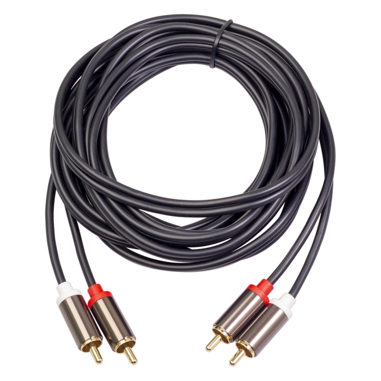 

3660B 2 x RCA to 2 x RCA Gold-plated Audio Cable, Cable Length:3m(Black)