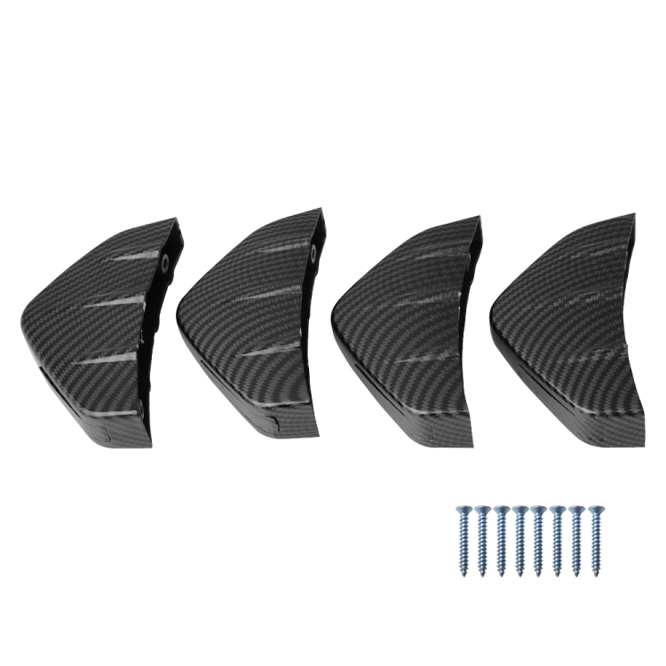

4 PCS Carbon Texture Car General Shark Fin Rear Spoiler Bumper Chassis Decoration