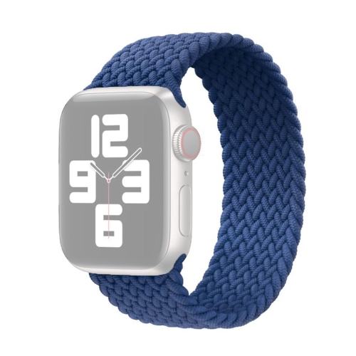 

Nylon Single-turn Braided Watchband For Apple Watch Series 6 & SE & 5 & 4 40mm / 3 & 2 & 1 38mm, Length:M 130mm(Blue)