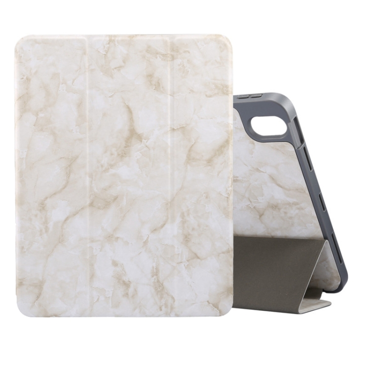 

Marble Texture Pattern Horizontal Flip Leather Case, with Three-folding Holder & Sleep / Wake-up For iPad Air (2020) 10.9(Smoky Gray)
