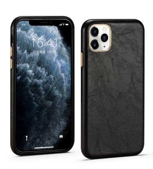

Lambskin Texture Four-Corner Full Coverage Leather + Metal Protective Case For iPhone 11 Pro(Black)