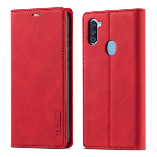 

For Samsung Galaxy A11 / M11 LC.IMEEK Strong Magnetism Ultra-thin Horizontal Flip Shockproof Matte TPU + PU Leather Case with Holder & Card Slots & Wallet(Red)