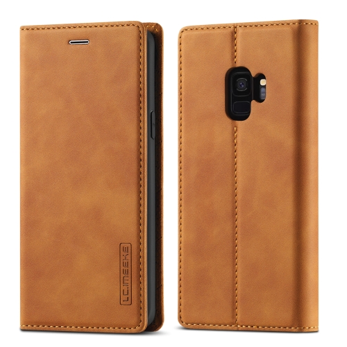 

For Samsung Galaxy S9 LC.IMEEKE Strong Magnetism Ultra-thin Horizontal Flip Shockproof Matte TPU + PU Leather Case with Holder & Card Slots & Wallet(Brown)