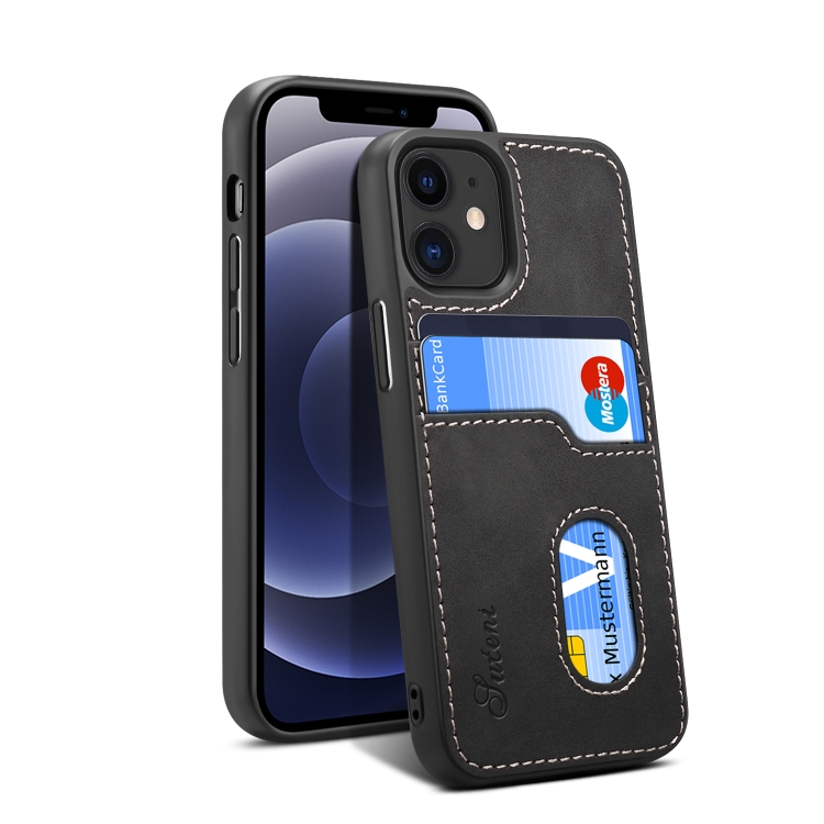 

H09 TPU + PU Leather Shockproof Protective Case with Card Slots For iPhone 12 / 12 Pro(Black)
