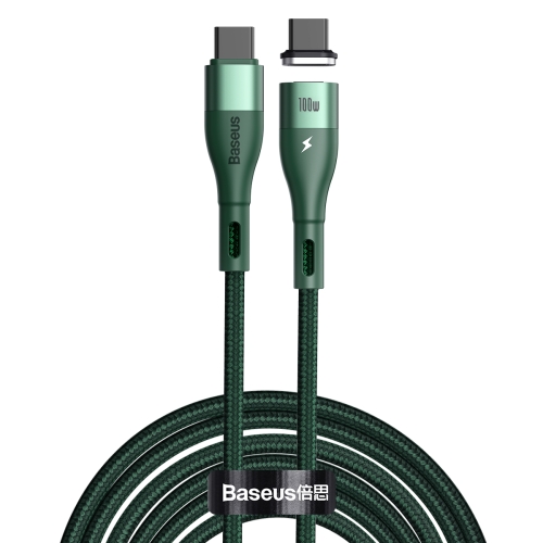 

Baseus CATXC-Q06 Zinc Magnetic Series 100W PD USB-C / Type-C to USB-C / Type-C Fast Charge Data Cable, Cable Length: 1.5m(Dark Green)