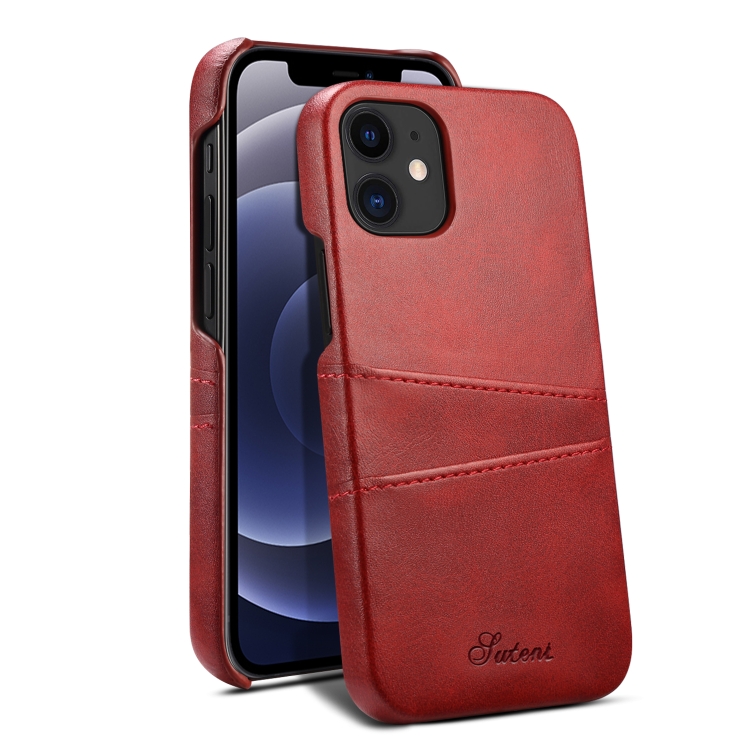 

Calf Texture Back Cover Protective Case with Card Slots For iPhone 12 Pro Max(Red)
