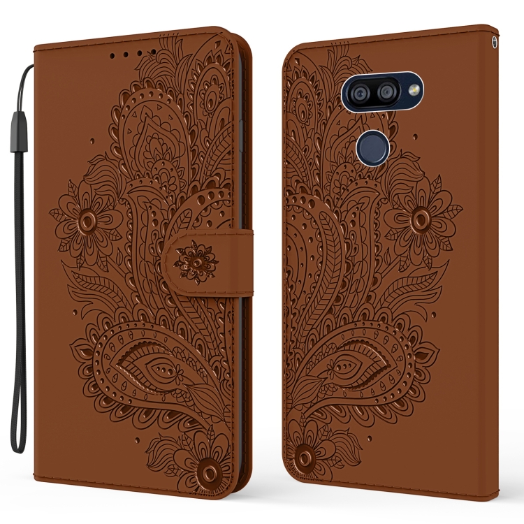 

For LG K40s 3D Peacock Embossed Pattern Horizontal Flip Leather Case with Holder & Card Slot & Wallet & Lanyard(Brown)