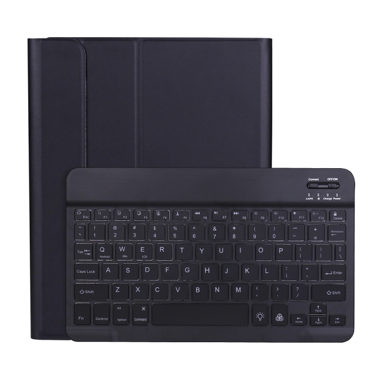 

A098BS Detachable Ultra-thin Backlight Bluetooth Keyboard Protective Case for iPad Air 4 10.9 inch (2020), with Stand & Pen Slot(Black)