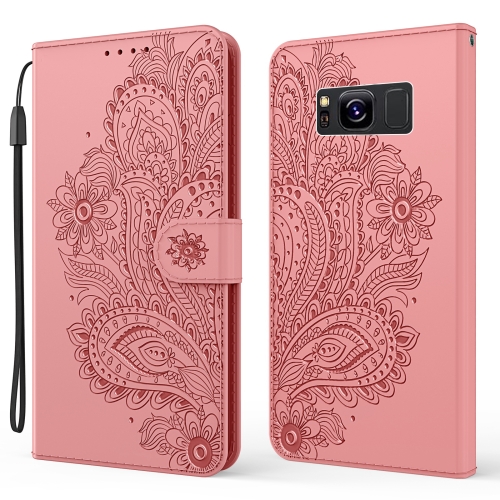 

For Samsung Galaxy S8 Peacock Embossed Pattern Horizontal Flip Leather Case with Holder & Card Slots & Wallet & Lanyard(Pink)