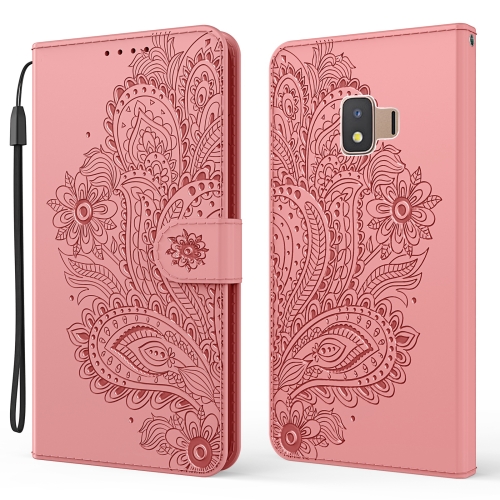 

For Samsung Galaxy J2 Core / 2020 Peacock Embossed Pattern Horizontal Flip Leather Case with Holder & Card Slots & Wallet & Lanyard(Pink)