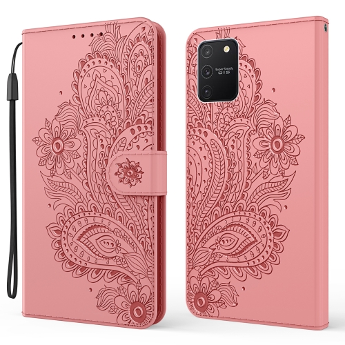 

For Samsung Galaxy A91 / S10 Lite Peacock Embossed Pattern Horizontal Flip Leather Case with Holder & Card Slots & Wallet & Lanyard(Pink)