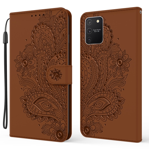 

For Samsung Galaxy A91 / S10 Lite Peacock Embossed Pattern Horizontal Flip Leather Case with Holder & Card Slots & Wallet & Lanyard(Brown)