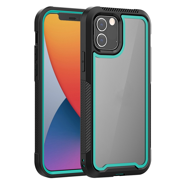 

PC+TPU Color Frame Shockproof Phone Protective Case For iPhone 12/12 Pro(Dark Green)