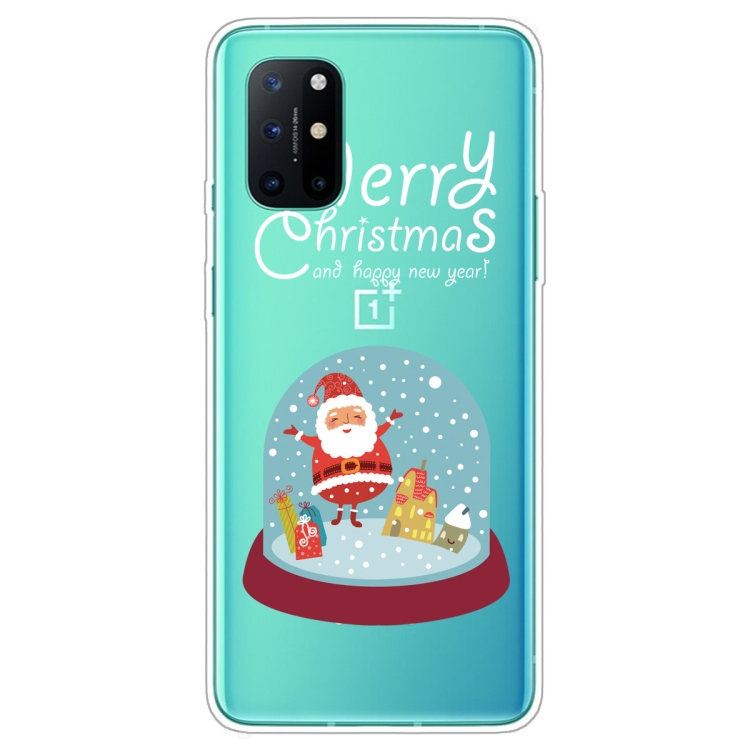 

For OnePlus 8T Trendy Cute Christmas Patterned Case Clear TPU Cover Phone Cases(Crystal Ball)