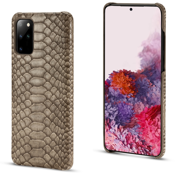 

For Samsung Galaxy S20+ Snakeskin Texture PC + PU Case(Grey)
