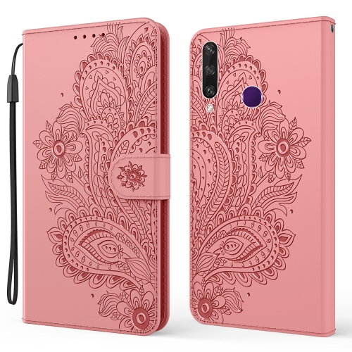 

For Huawei Y6p Peacock Embossed Pattern Horizontal Flip Leather Case with Holder & Card Slots & Wallet & Lanyard(Pink)