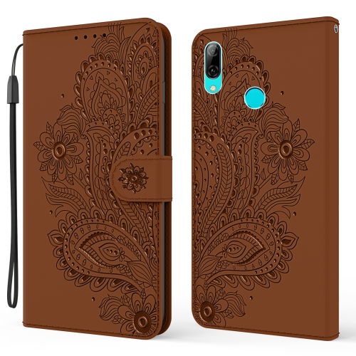 

For Huawei Honor 20 lite / Honor 20i / Enjoy 9s Peacock Embossed Pattern Horizontal Flip Leather Case with Holder & Card Slots & Wallet & Lanyard(Brown)