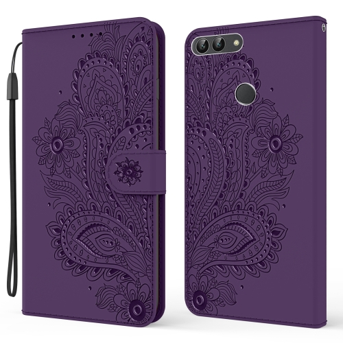 

For Huawei P smart / Enjoy 7S / Honor 9 Lite Peacock Embossed Pattern Horizontal Flip Leather Case with Holder & Card Slots & Wallet & Lanyard(Purple)