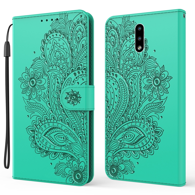 

For Nokia 2.3 Peacock Embossed Pattern Horizontal Flip Leather Case with Holder & Card Slots & Wallet & Lanyard(Green)
