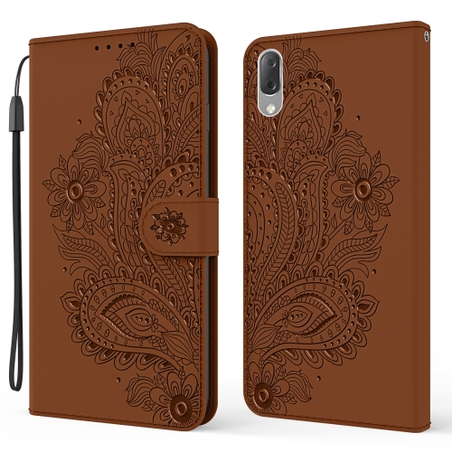 

For Sony Xperia L3 Peacock Embossed Pattern Horizontal Flip Leather Case with Holder & Card Slots & Wallet & Lanyard(Brown)
