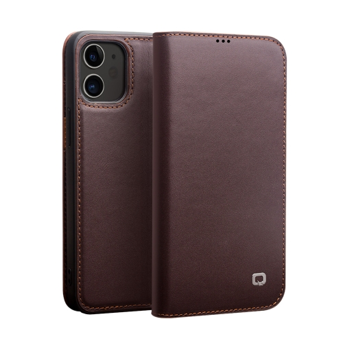 

QIALINO Business Horizontal Flip Leather Case with Holder & Card Slots & Wallet For iPhone 12 / 12 Pro(Brown)