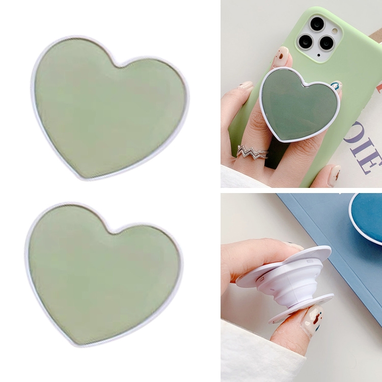 

2 PCS Solid Color Love Airbag Phone Stand Ring Holder(Avocado Green)