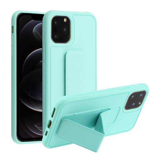 

Shockproof PC + TPU Protective Case with Wristband & Holder For iPhone 12 / 12 Pro(Mint Green)
