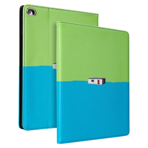 

Contrast Color PU Leather Horizontal Flip Leather Case with Holder & Sleep / Wake-up Function For iPad Pro 11 inch (2020)(Green Blue)