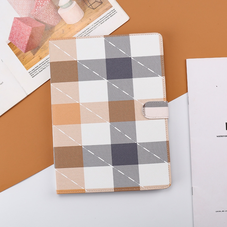 

Plaid Pattern Horizontal Flip Leather Case with Holder & Sleep / Wake-up Function For iPad 9.7 (2018) & (2017)(Brown)